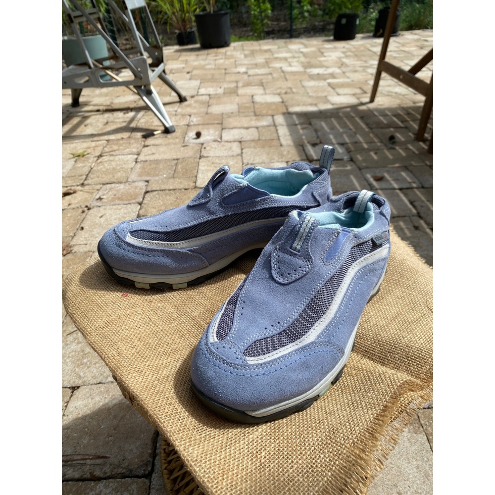 Light Blue LL Bean Tek2.5 Waterproof Suede Mesh Slip On Shoes 9.5 Wide Womens